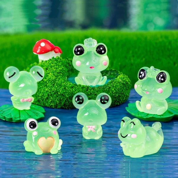 6 Peças Estátuas Decorativas de Sapos Luminosos - Decoração Mágica para Jardim - Outlet do Cazé