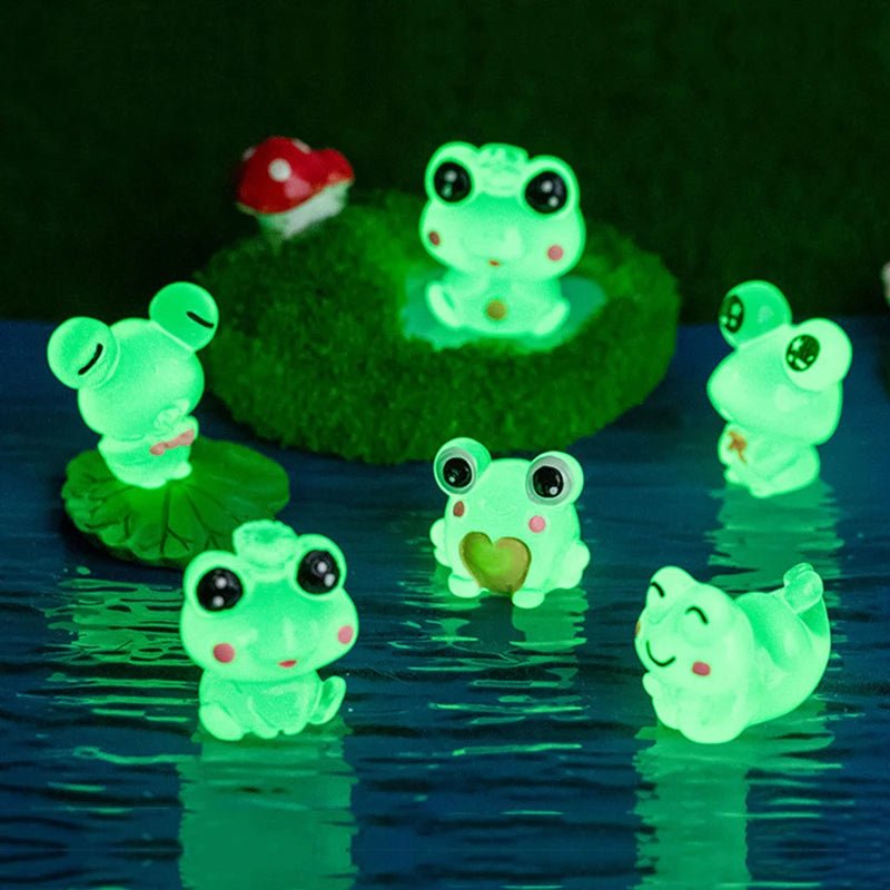 6 Peças Estátuas Decorativas de Sapos Luminosos - Decoração Mágica para Jardim - Outlet do Cazé