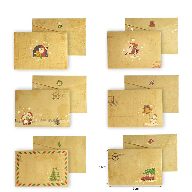 Kit Papel de Carta Natalino Vintage - 6 Folhas Kraft Decoradas - Outlet do Cazé