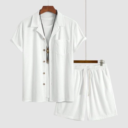 Conjunto de Linho Masculino - Camisa e Bermuda
