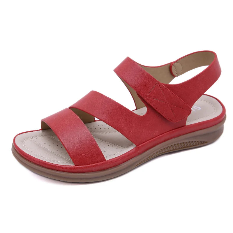 Sandália Feminina Casual em Couro Ecológico - Outlet do Cazé