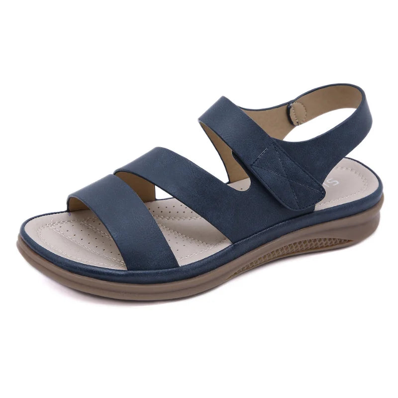Sandália Feminina Casual em Couro Ecológico - Outlet do Cazé