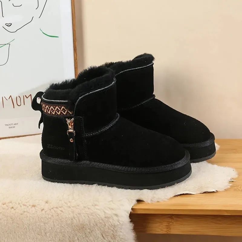 Bota Feminina de Neve Forrada Antiderrapante - Outlet do Cazé