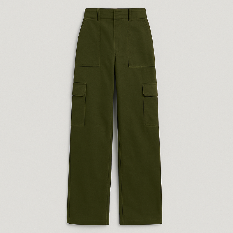 Calça Cargo Feminina de Sarja