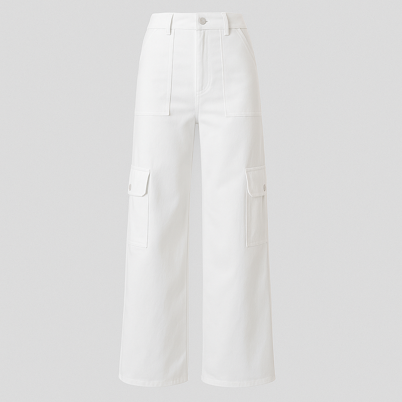 Calça Cargo Feminina de Sarja