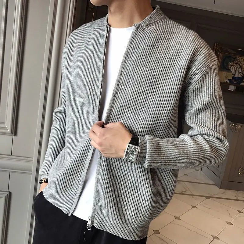 Cardigã Masculino Fechamento em Zíper - Estilo Casual - Outlet do Cazé