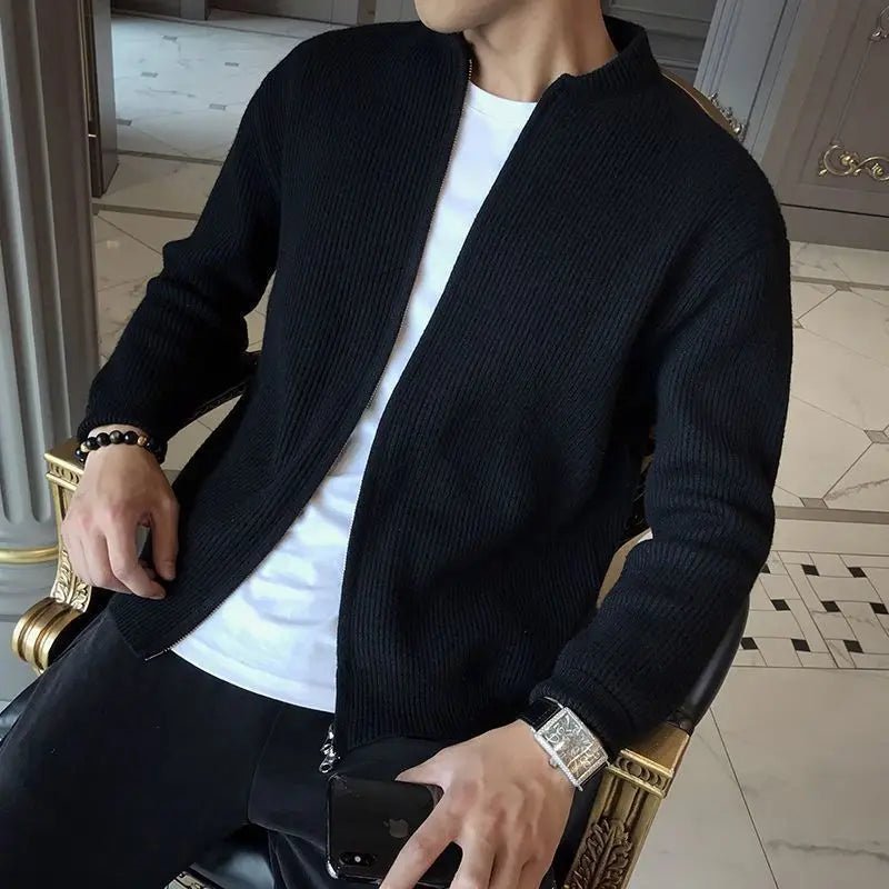 Cardigã Masculino Fechamento em Zíper - Estilo Casual - Outlet do Cazé
