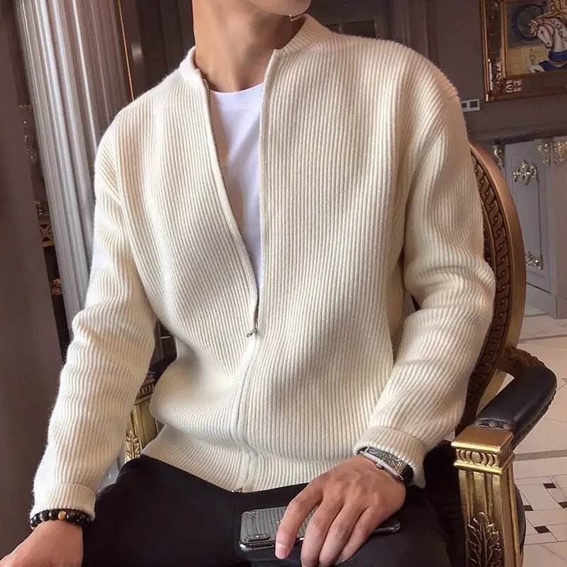 Cardigã Masculino Fechamento em Zíper - Estilo Casual - Outlet do Cazé
