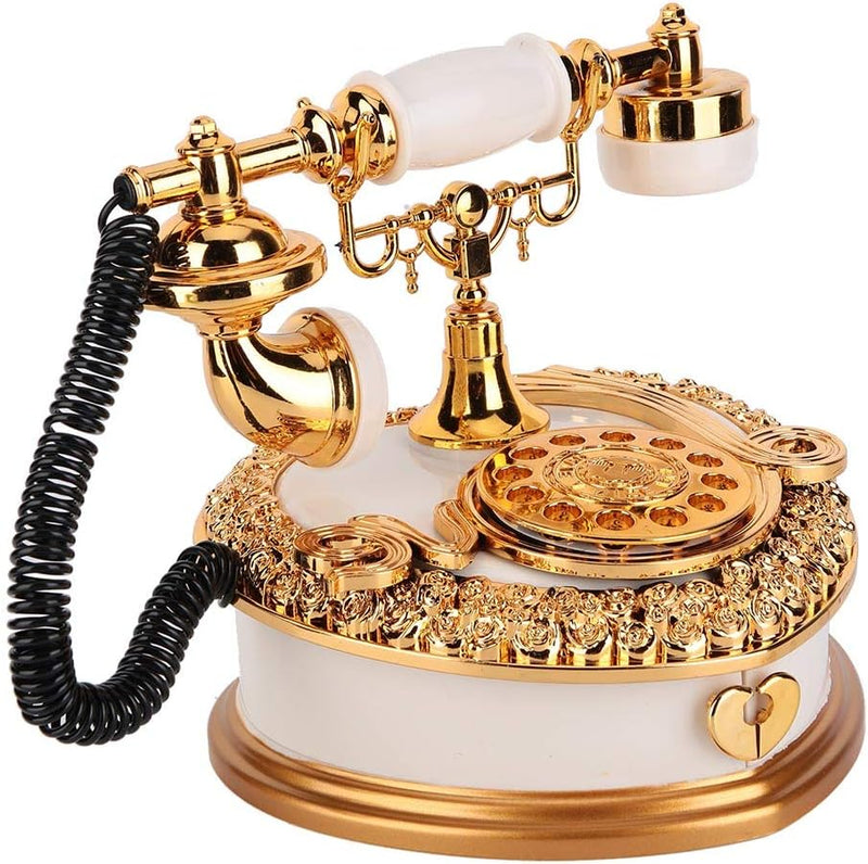 Caixa de Música em Forma de Telefone Antigo - Luxo Clássico para Sua Decoração - Outlet do Cazé