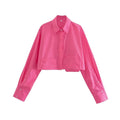 Camisa Cropped Feminina com Bolsos Recortados - Outlet do Cazé