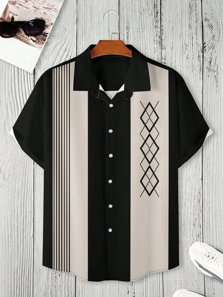 Camisa Masculina Manga Curta Estampada - Estilo Descontraído - Outlet do Cazé