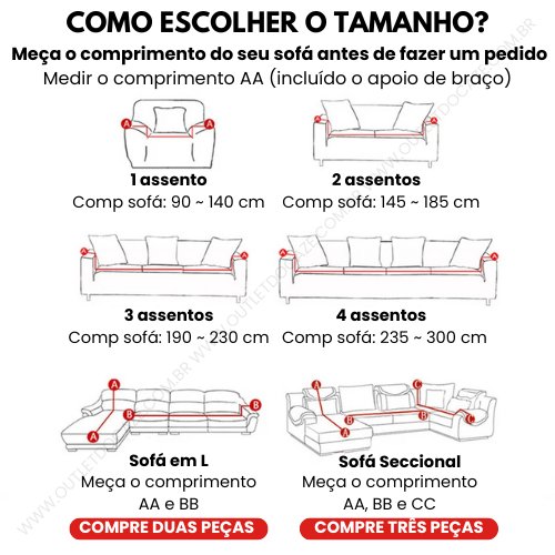 Capa de Sofá de Veludo Grosso para Sala de Estar - Proteção e Estilo para seu Sofá - Outlet do Cazé