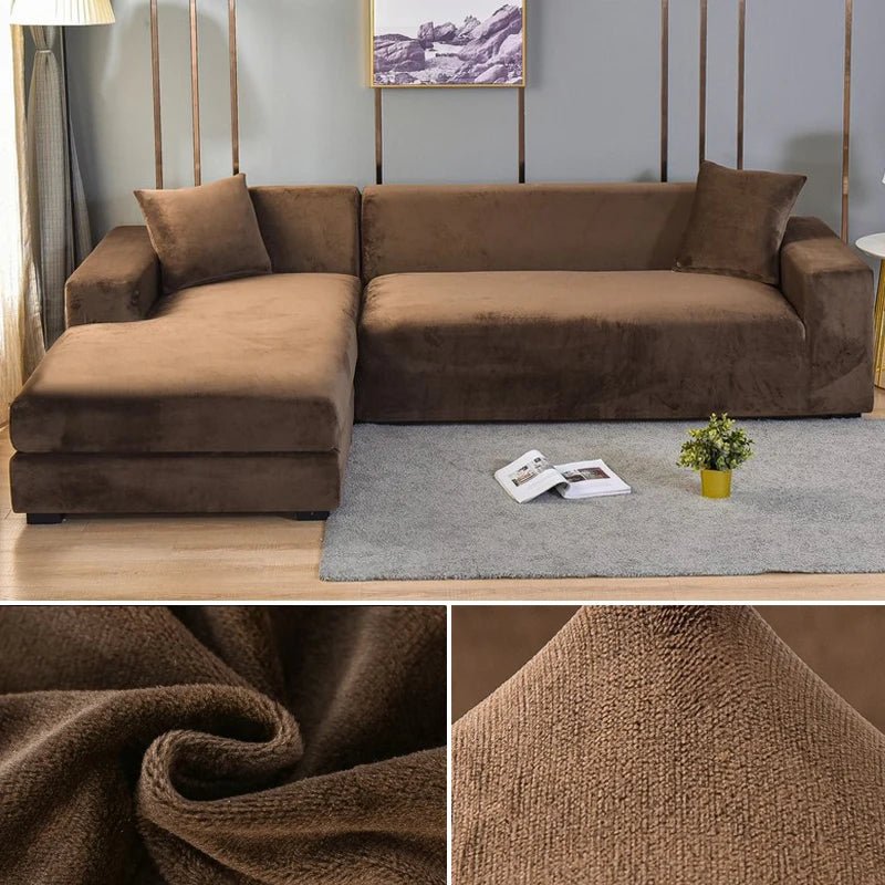 Capa de Sofá de Veludo Grosso para Sala de Estar - Proteção e Estilo para seu Sofá - Outlet do Cazé