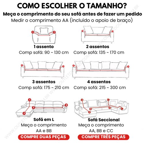 Capa de Sofá Elástico Malha - Proteção e Estilo para sua Sala de Estar - Outlet do Cazé
