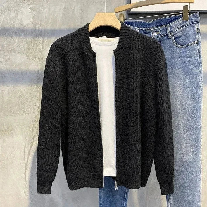 Cardigã Masculino Fechamento em Zíper - Estilo Casual - Outlet do Cazé