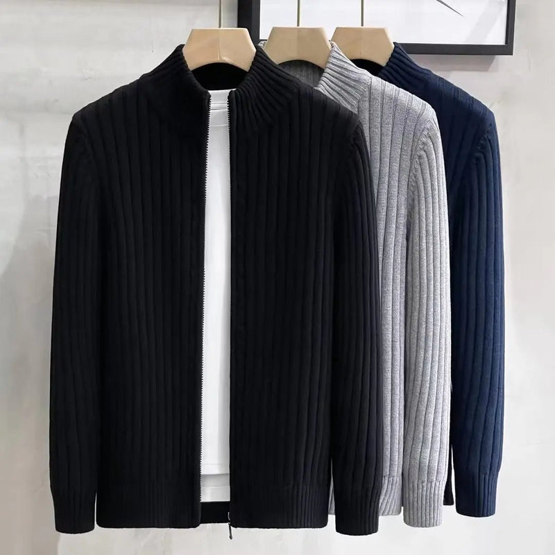 Cardigan Masculino com Zíper e Gola Alta - Outono/Inverno 2024 - Outlet do Cazé