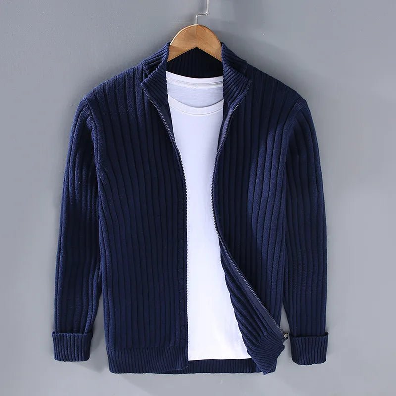 Cardigan Masculino com Zíper e Gola Alta - Outono/Inverno 2024 - Outlet do Cazé