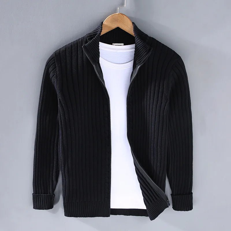 Cardigan Masculino com Zíper e Gola Alta - Outono/Inverno 2024 - Outlet do Cazé