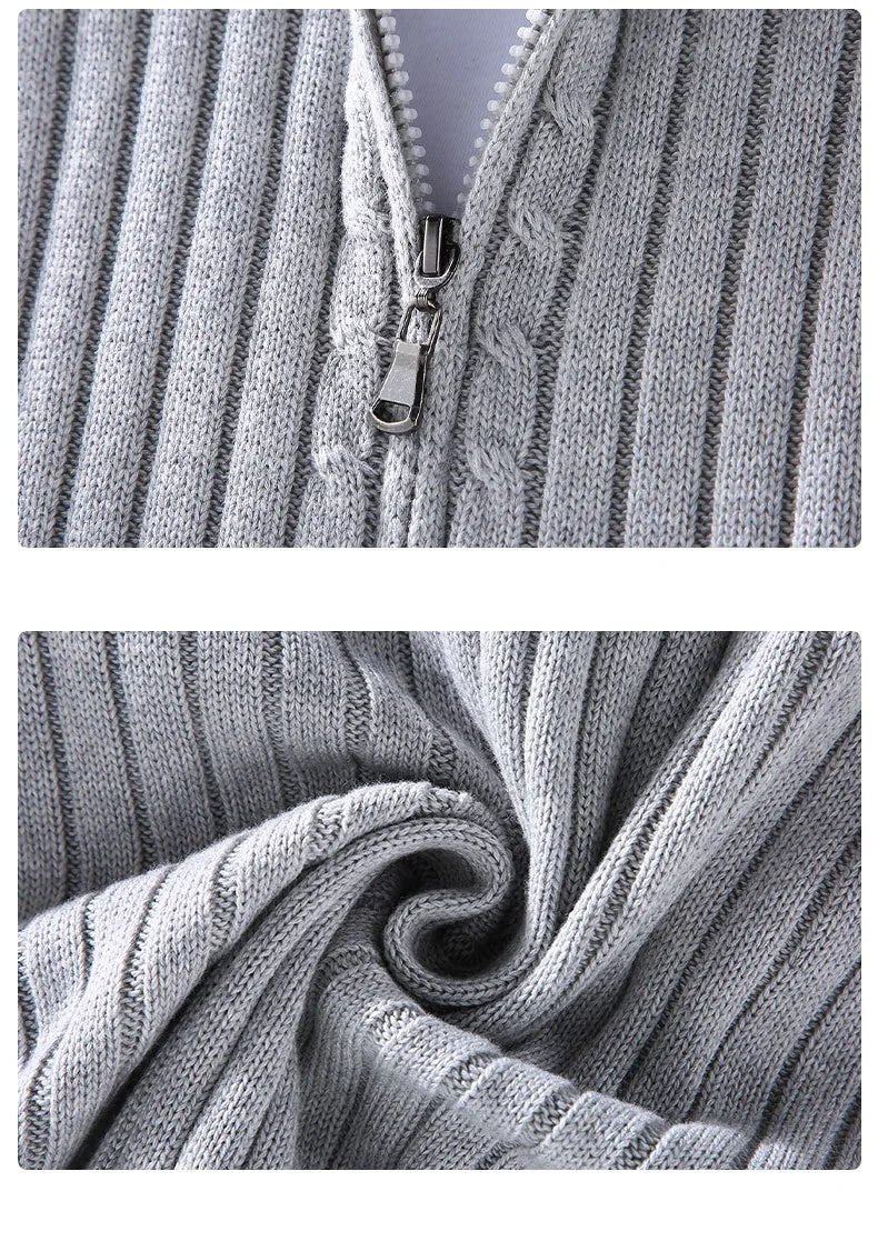 Cardigan Masculino com Zíper e Gola Alta - Outono/Inverno 2024 - Outlet do Cazé