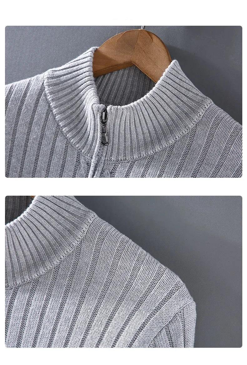Cardigan Masculino com Zíper e Gola Alta - Outono/Inverno 2024 - Outlet do Cazé