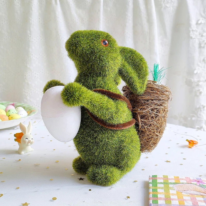 Coelhos de Musgo Artificial para Decoração de Páscoa - Outlet do Cazé