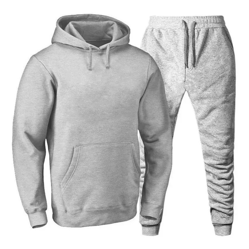 Conjunto Moletom Canguru + Calça Flanelada Unissex Algodão Liso - Outlet do Cazé