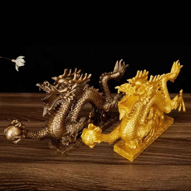 Dragão da Sorte em Resina – Decoração Criativa para Sala e Escritório - Outlet do Cazé