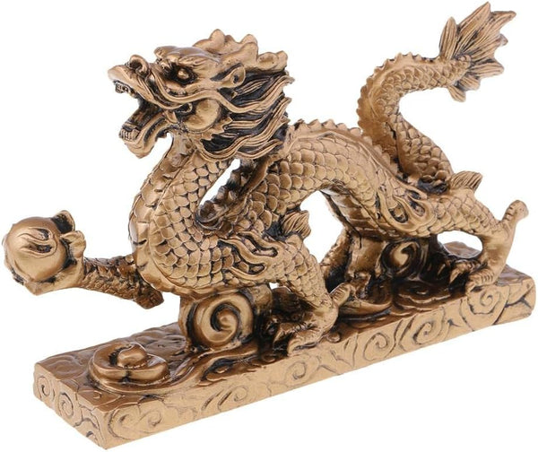 Dragão da Sorte em Resina – Decoração Criativa para Sala e Escritório - Outlet do Cazé