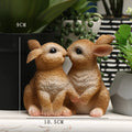 Enfeite de Resina Casal de Coelhos Decoração de Páscoa - Outlet do Cazé