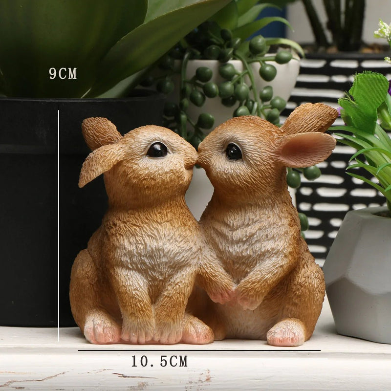 Enfeite de Resina Casal de Coelhos Decoração de Páscoa - Outlet do Cazé