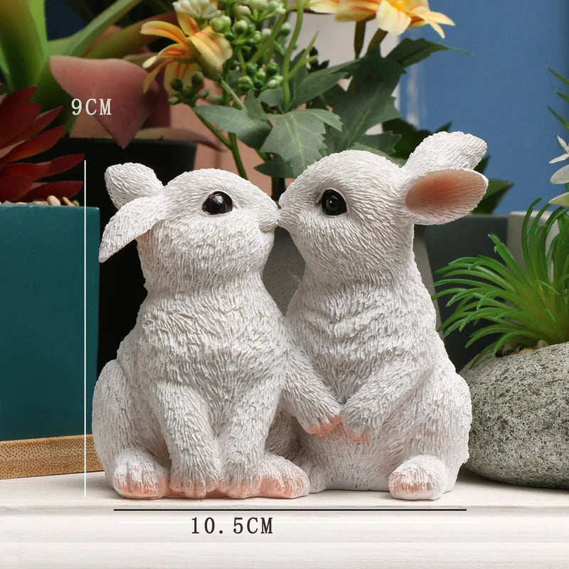 Enfeite de Resina Casal de Coelhos Decoração de Páscoa - Outlet do Cazé