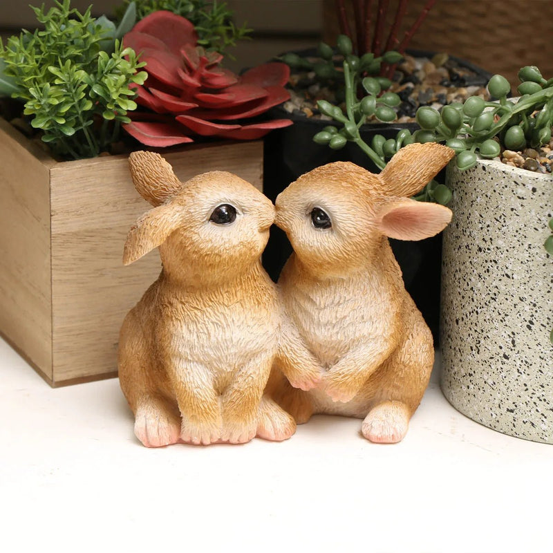 Enfeite de Resina Casal de Coelhos Decoração de Páscoa - Outlet do Cazé