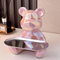 Estátua de Urso Geométrico em Cerâmica com Bandeja - Outlet do Cazé