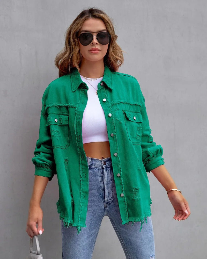 Jaqueta Jeans Feminina Colorida: Estilo e Versatilidade - Outlet do Cazé