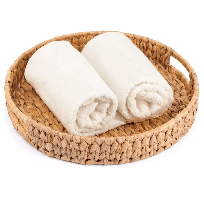 Kit 2 Bandejas de Palha com Alças Decorativa e Organizadora - Outlet do Cazé