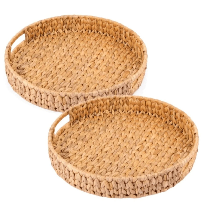 Kit 2 Bandejas de Palha com Alças Decorativa e Organizadora - Outlet do Cazé