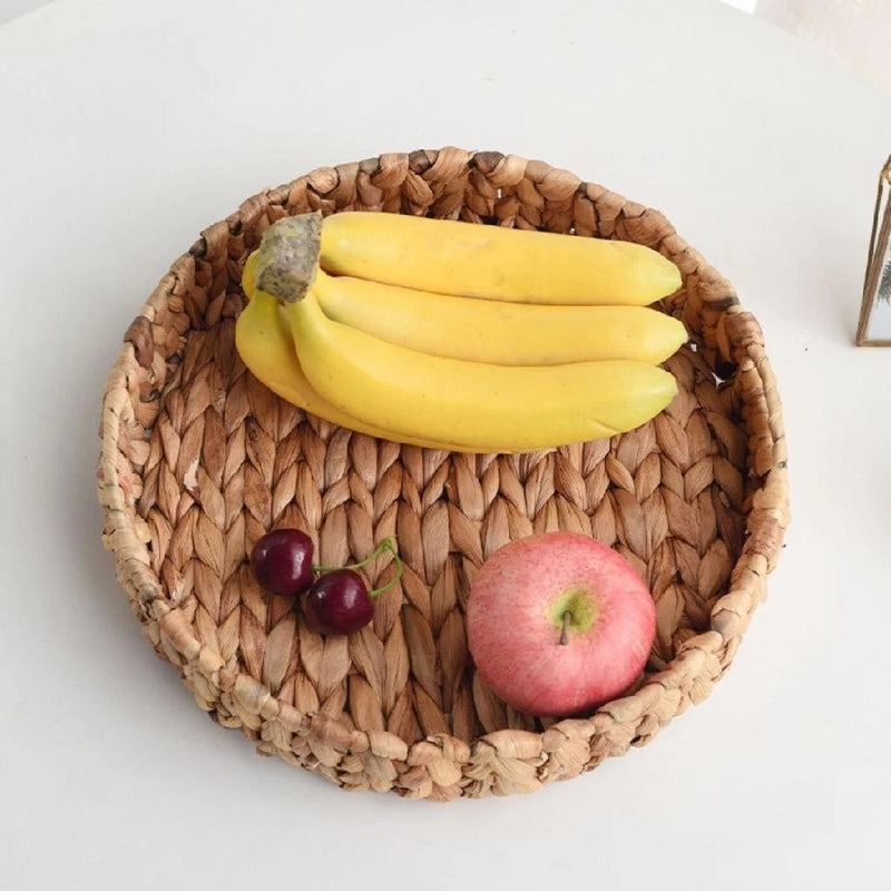 Kit 2 Bandejas de Palha com Alças Decorativa e Organizadora - Outlet do Cazé