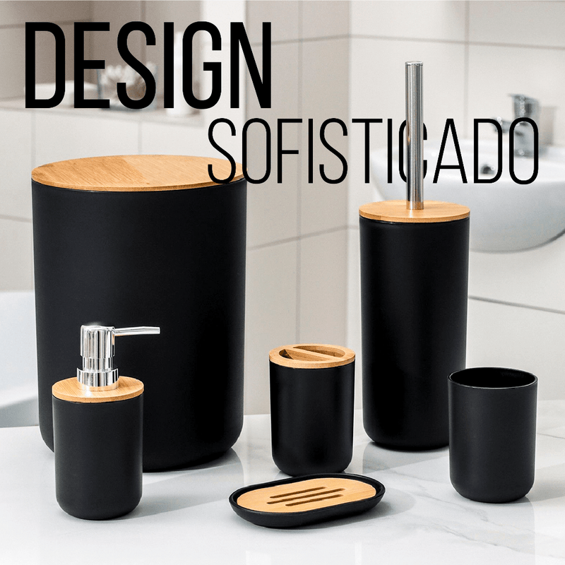 Kit para Banheiro Bambu - 6 Peças - Outlet do Cazé