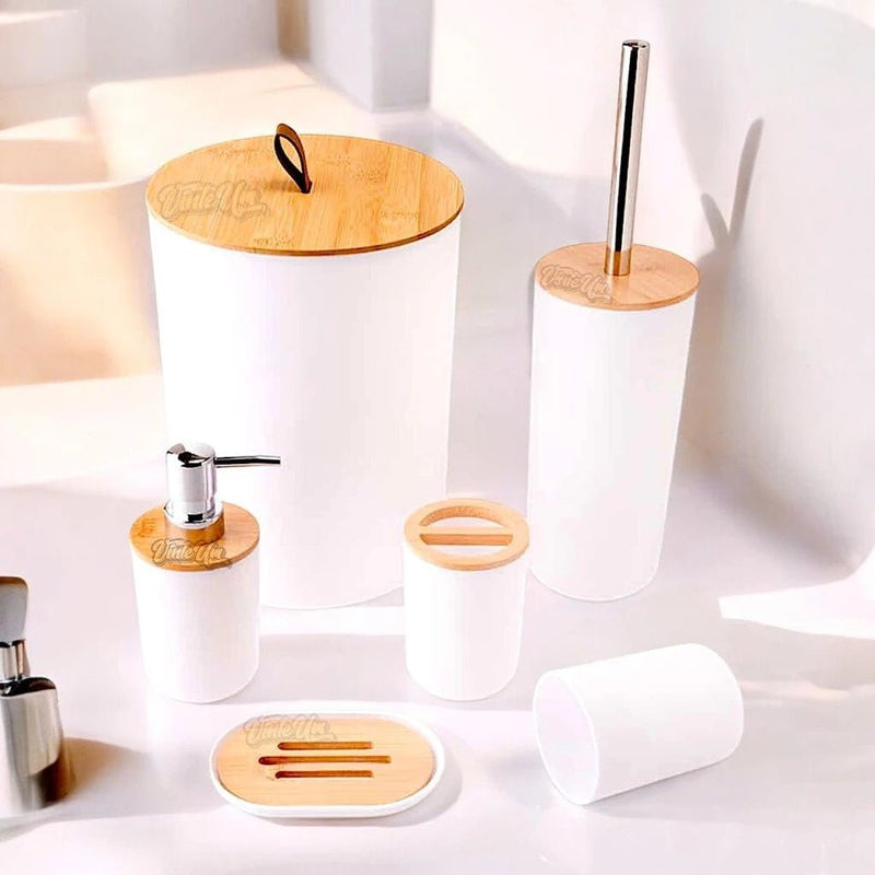 Kit para Banheiro Bambu - 6 Peças - Outlet do Cazé
