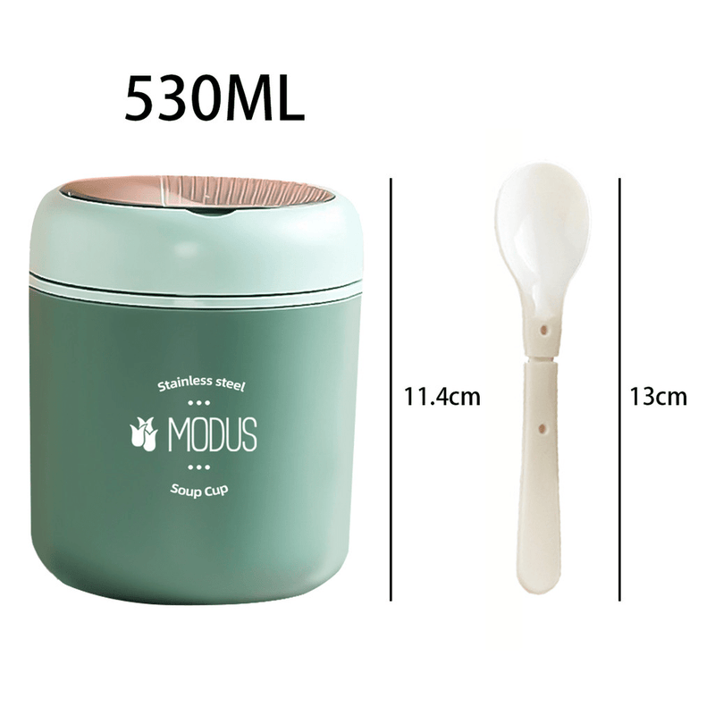 Lancheira Térmica Com Colher Para Crianças de Aço Inoxidável - Outlet do Cazé