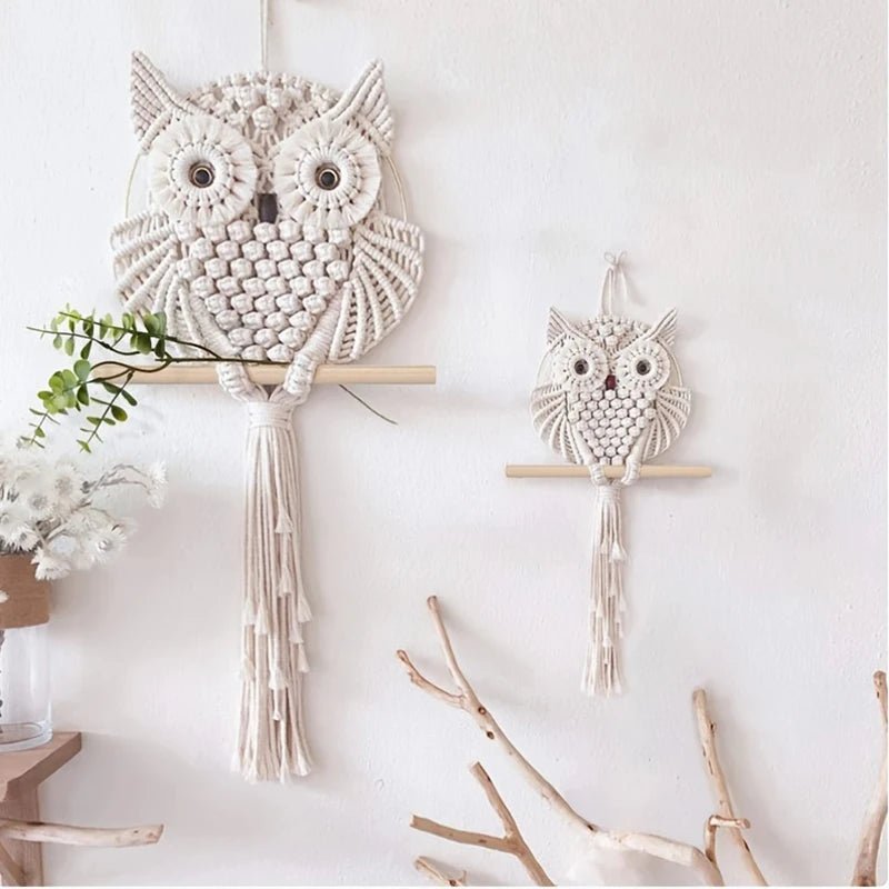 Macramê Coruja – Tapeçaria Boho de Parede - Outlet do Cazé
