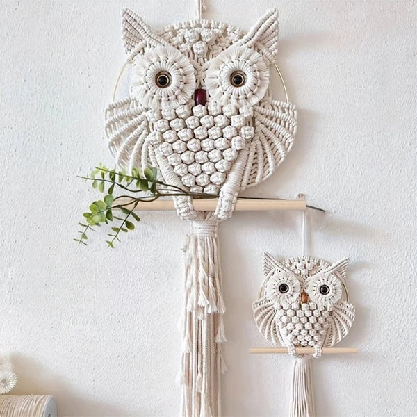 Macramê Coruja – Tapeçaria Boho de Parede - Outlet do Cazé