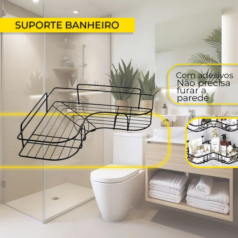 Prateleira de Canto para Banheiro com Ventosas - Outlet do Cazé