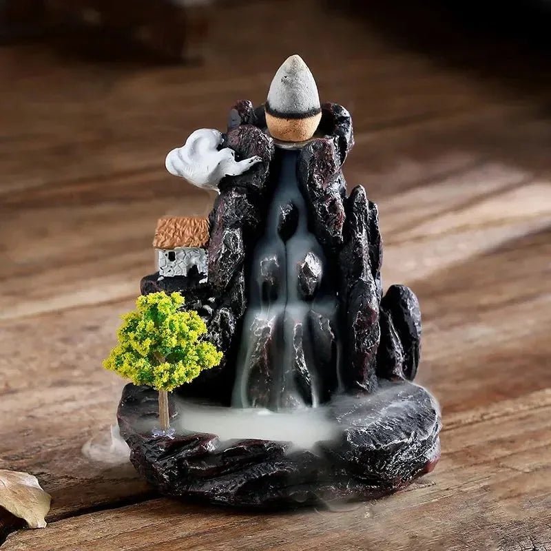 Queimador de Incenso Cascata de Resina com Refluxo Zen - Outlet do Cazé