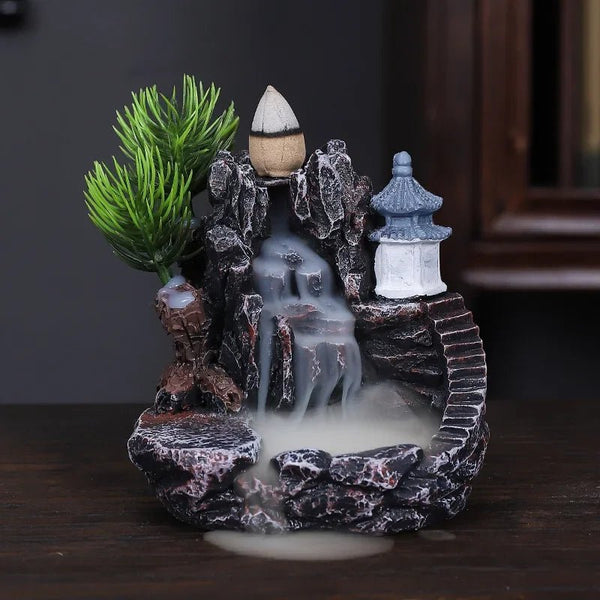 Queimador de Incenso Cascata de Resina com Refluxo Zen - Outlet do Cazé