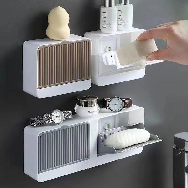 Saboneteira com Suporte de Parede Fixação com Adesivo - Outlet do Cazé