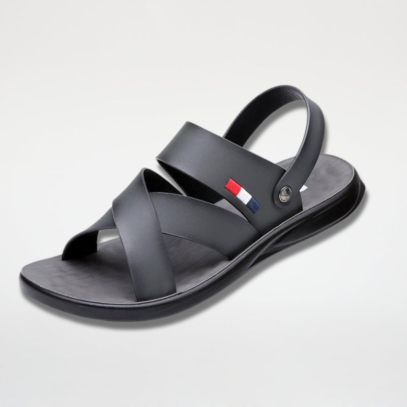 Sandália Masculina de Couro Antiderrapante - Outlet do Cazé