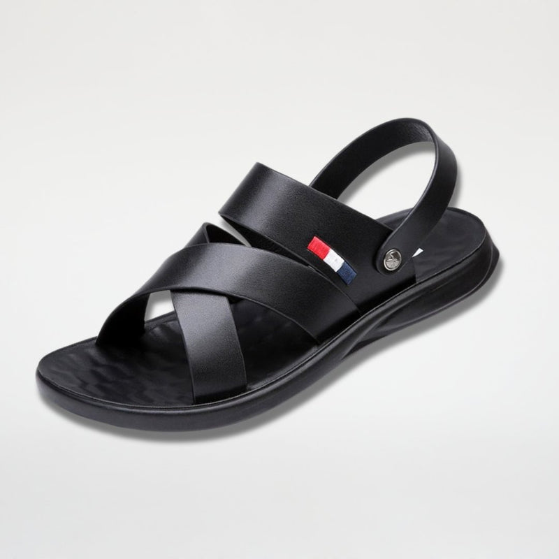 Sandália Masculina de Couro Antiderrapante - Outlet do Cazé