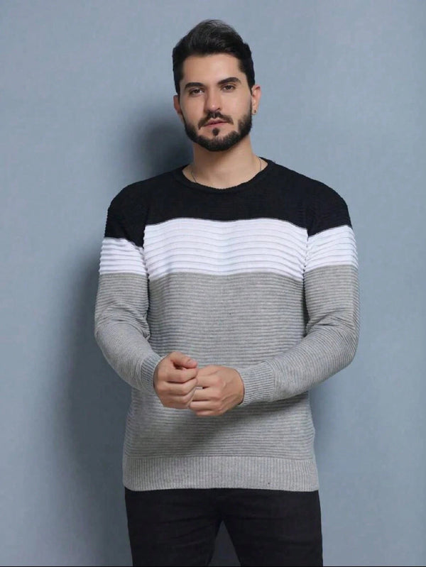 Sueter tricot masculino blusa de frio gola redonda manga longa blusa de Lã - Outlet do Cazé