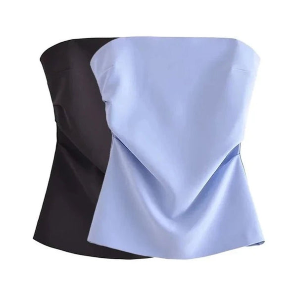 Top Feminino Tomara que Caia Drapeado - Elegância e Sensualidade - Outlet do Cazé